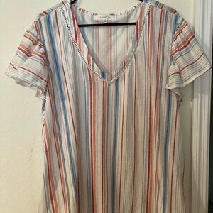 Striped V-Neck Women’s Top